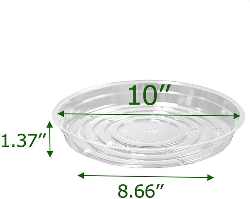 TRUEDAYS 10 Inch 5 Pack Clear Plant Saucers Flower Pot Tray Excellent for Indoor & Outdoor Plants - Image 2